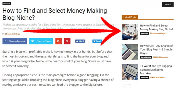 Right Use Of Sidebar In Blogging