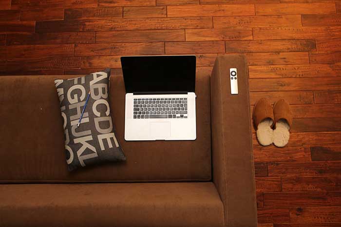 Home Office Couch Mackbook Free Stock Photos